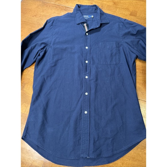 Polo Ralph Lauren Spell Out Shirt Men's Size Medium Blue Long Sleeve - Picture 8 of 14